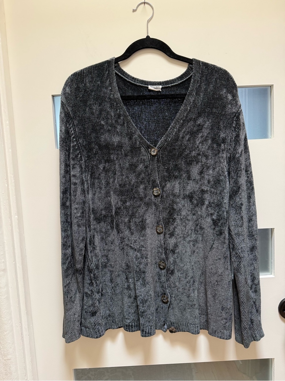 CP Shades XL deep emerald chenille knit V-Neck Button Cardigan